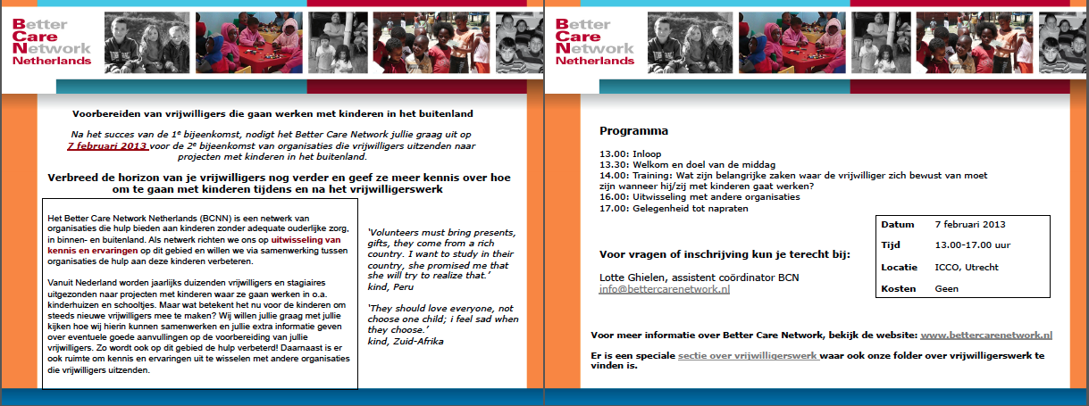 BCN event 7 februari - Vrijwilligersorganisaties: voorbereiden vrijwilligers - werken met kinderen