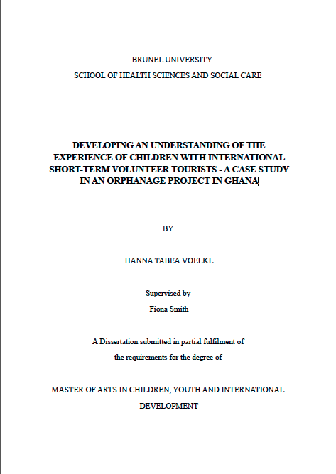 Voluntourism in een kinderhuis in Ghana: wat zijn de effecten op de kinderen?