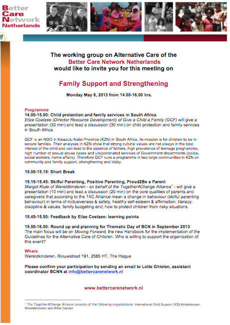 Verslag BCN bijeenkomst Family Support & Strengthening nu online