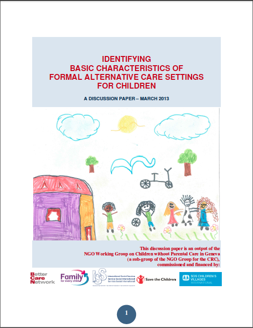 Discussiestuk over de definities van de verschillende vormen van alternatieve zorg voor kinderen