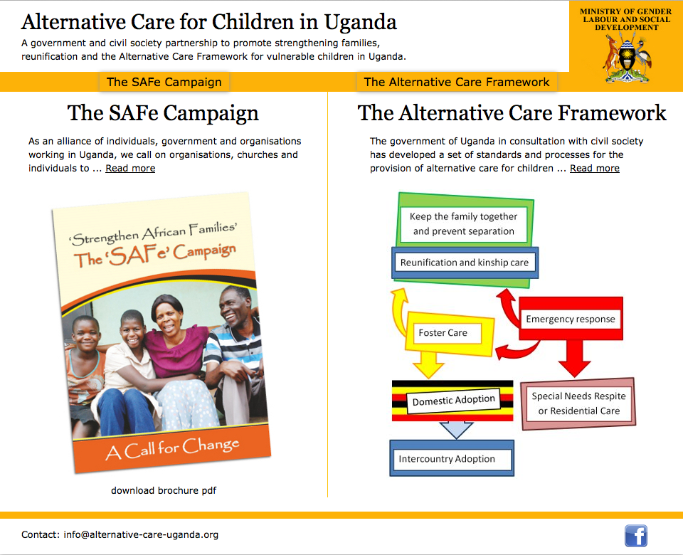 Ben je actief in Oeganda? Informatieve website over alternatieve zorg voor kinderen in Oeganda