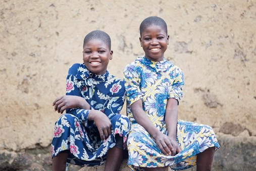 SISSALA WEST DISTRICT,  UPPER WEST REGION. 9TH OCT 2020. ASANA AND FUSEINA, TWINS AGED 11 YEARS. COVID RESTRICTIONS MEAN THEY CANNOT GO TO SCHOOL UNTIL JANUARY 2021 (3)
